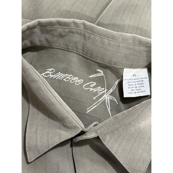 Bamboo Cay Mens Palm Tree‎ Shirt Size X-Large Green Short Sleeve Button Up - Picture 7 of 12